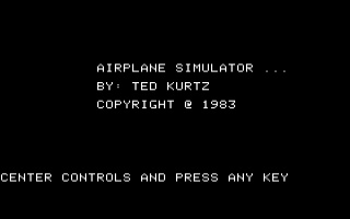 Airplane Simulator Title Screen